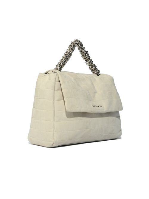 Borsa Sveva Twilight Midi in nabuk stampa cocco Gesso ORCIANI | BT2006 TWLGES